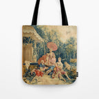 Antique 18th Century Italian Garden Tapestry Francois Boucher Tote Bag Gallery Image 1