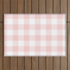 Baby Pink Buffalo Check Outdoor Rug Gallery Image 1