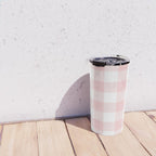 Baby Pink Buffalo Check Travel Mug Gallery Image 4