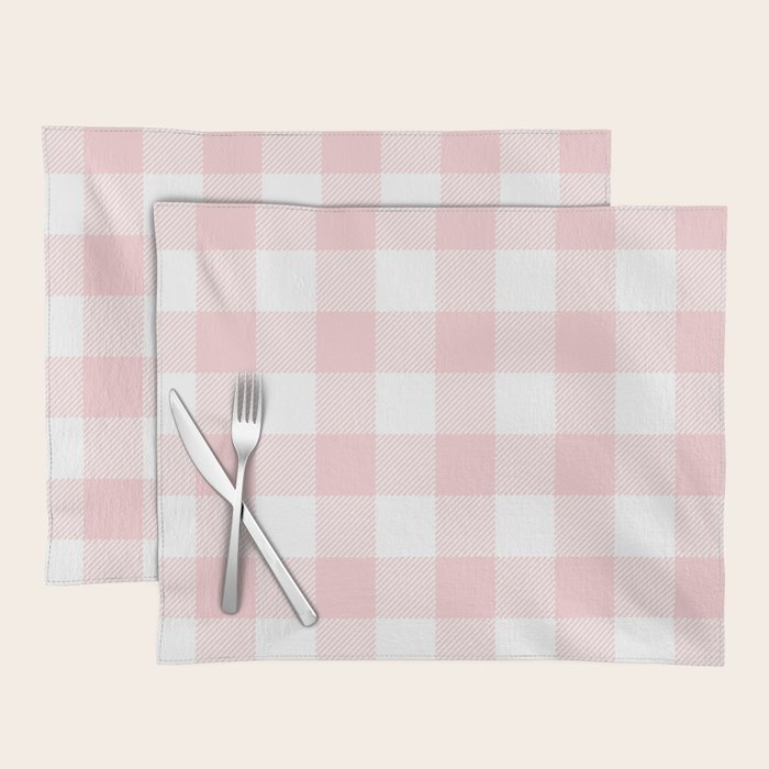 Baby Pink Buffalo Check Placemat Gallery Image 1