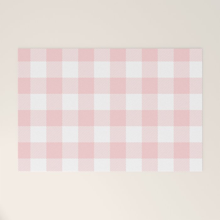 Baby Pink Buffalo Check Welcome Mat Gallery Image 1