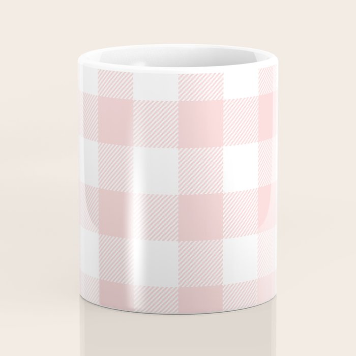 Baby Pink Buffalo Check Coffee Mug Gallery Image 4