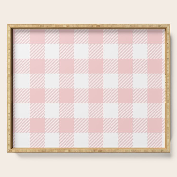 Baby Pink Buffalo Check Serving Tray Gallery Image 1