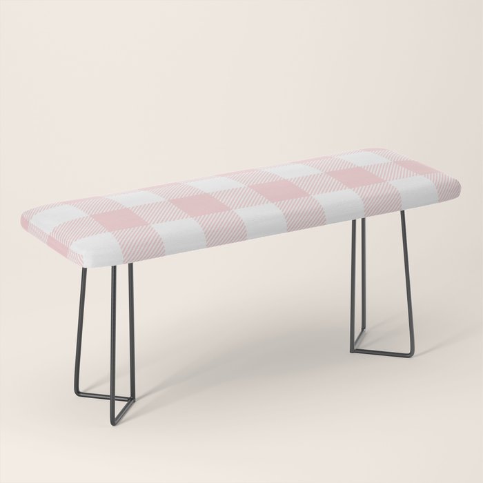Baby Pink Buffalo Check Bench Gallery Image 1