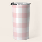 Baby Pink Buffalo Check Travel Mug Gallery Image 3