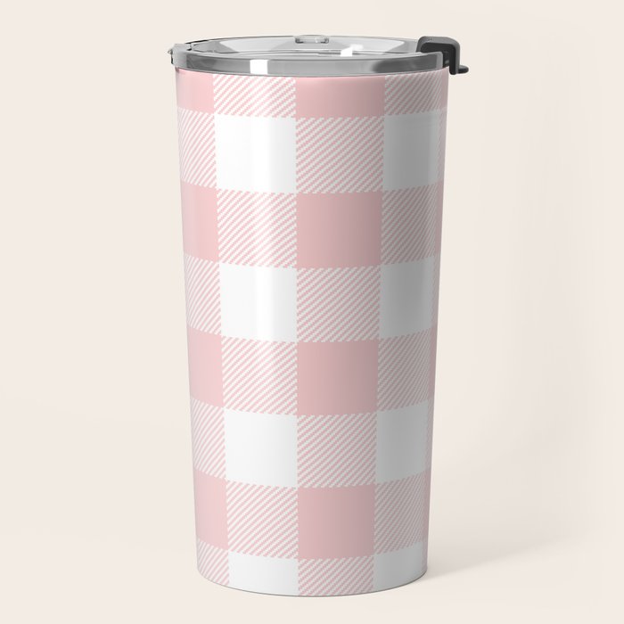 Baby Pink Buffalo Check Travel Mug Gallery Image 2
