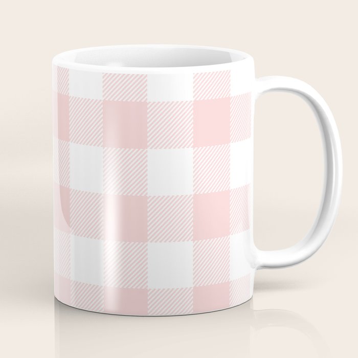 Baby Pink Buffalo Check Coffee Mug Gallery Image 1