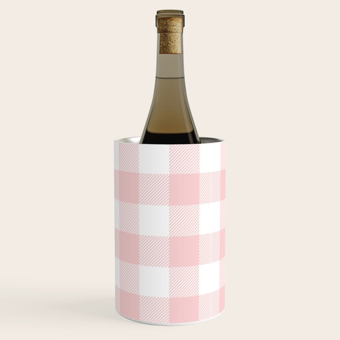 Baby Pink Buffalo Check Wine Chiller Gallery Image 1