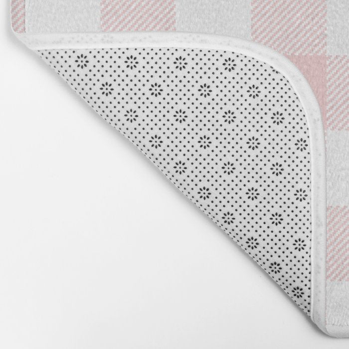 Baby Pink Buffalo Check Bath Mat Gallery Image 2