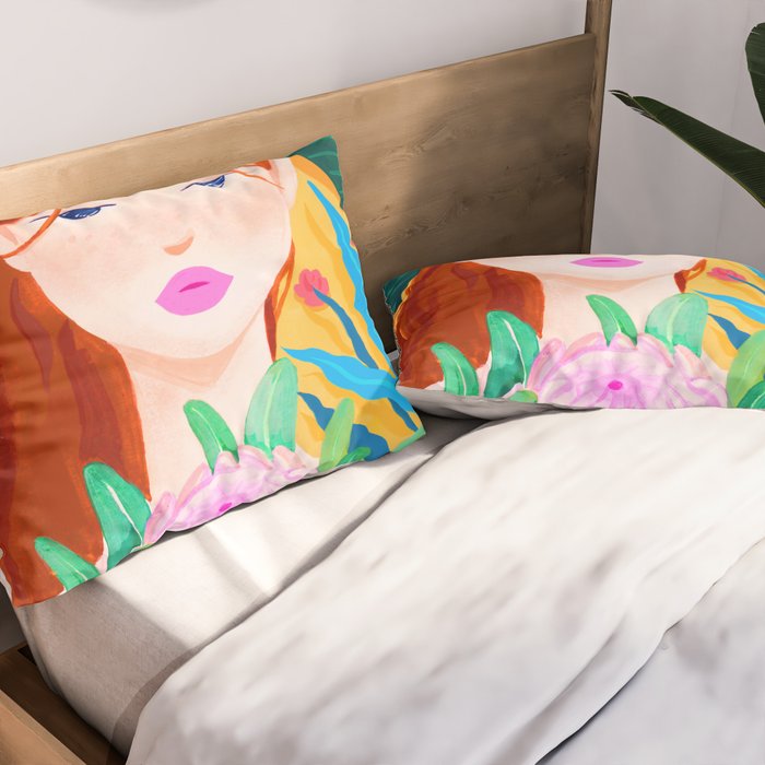 Botanical Lady Pillow Sham Gallery Image 2
