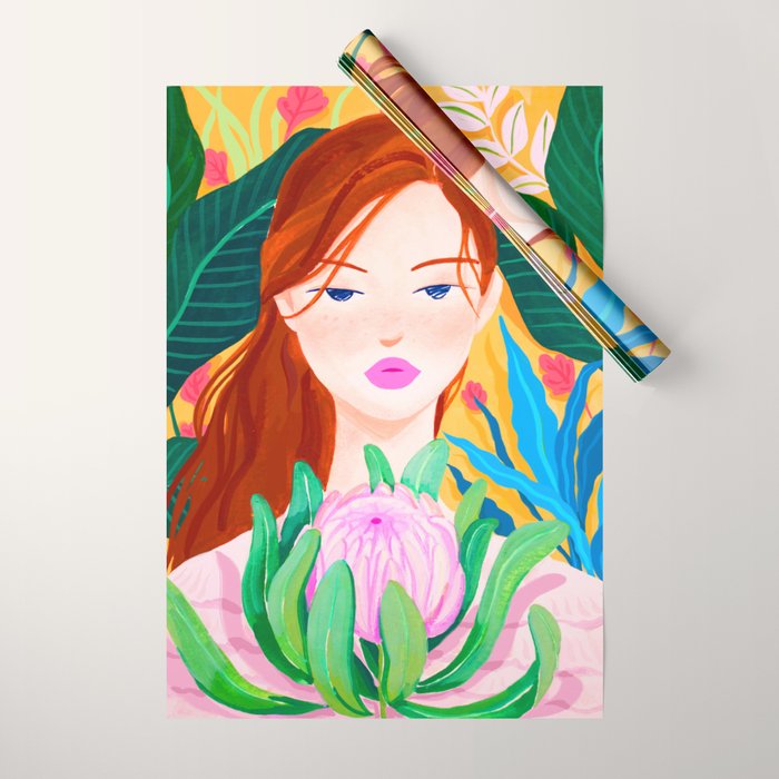 Botanical Lady Wrapping Paper Gallery Image 1