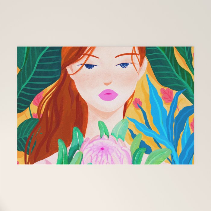 Botanical Lady Welcome Mat Gallery Image 1