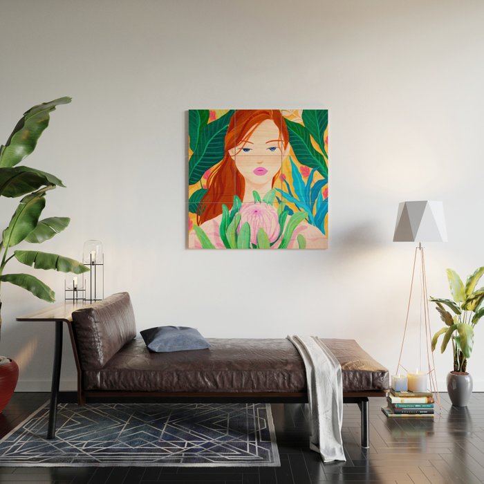 Botanical Lady Wood Wall Art Gallery Image 2