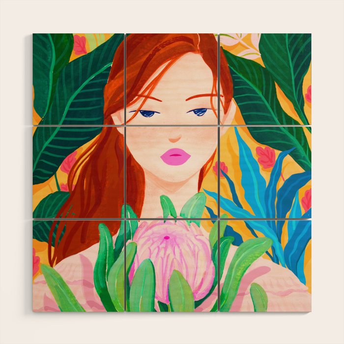 Botanical Lady Wood Wall Art Gallery Image 1