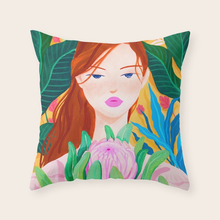 Botanical Lady Throw Pillow Gallery Image 6
