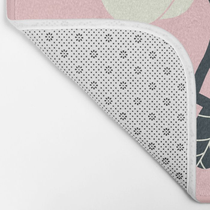 Retro Pumpkin Vines on Dusty Pink Bath Mat Gallery Image 2