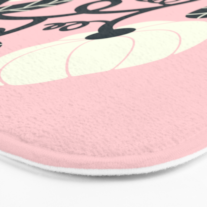 Retro Pumpkin Vines on Dusty Pink Bath Mat Gallery Image 3