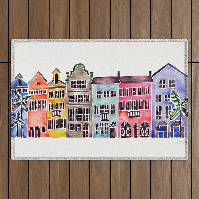Rainbow Row - Charleston Outdoor Rug Gallery Image 1