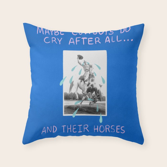 Cowboys Cry Too Throw Pillow Gallery Image 6