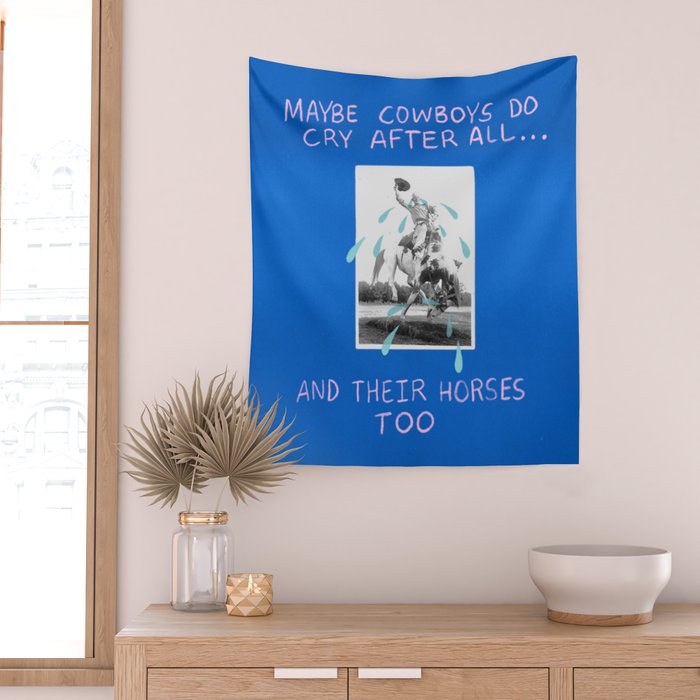 Cowboys Cry Too Wall Tapestry Gallery Image 2
