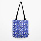Abstract vintage blue flower art pattern Tote Bag Gallery Image 2