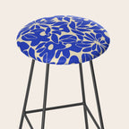 Abstract vintage blue flower art pattern Stool Gallery Image 2
