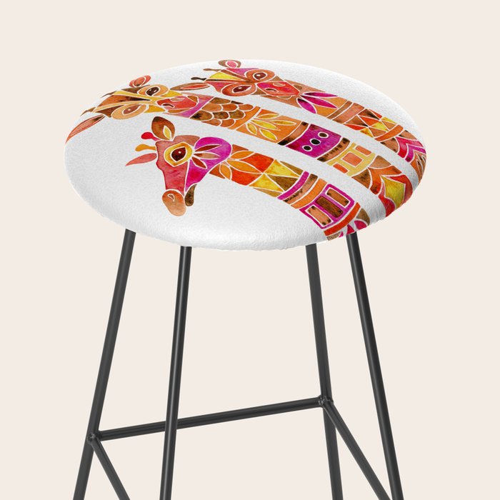 Giraffes - Fiery Palette Stool Gallery Image 2