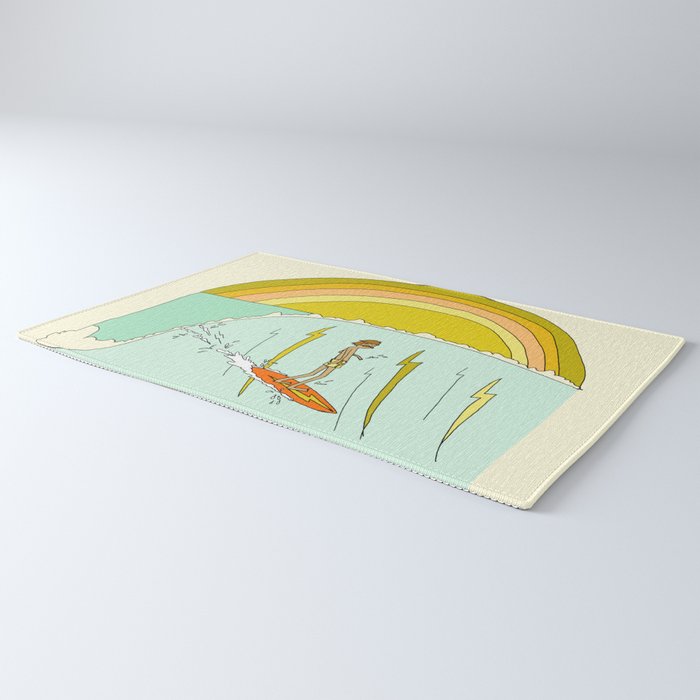 gerry lopez pipeline 70s daydreams // retro surf art by surfy birdy Rug Gallery Image 3