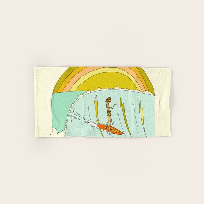 gerry lopez pipeline 70s daydreams // retro surf art by surfy birdy Bath Towel Gallery Image 1
