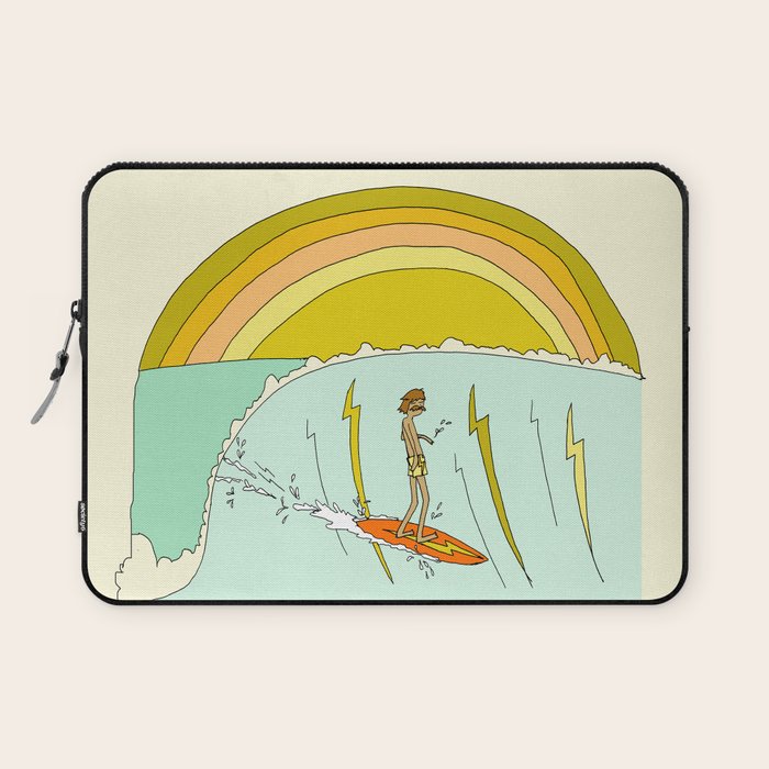 gerry lopez pipeline 70s daydreams // retro surf art by surfy birdy Laptop Sleeve Gallery Image 1