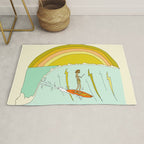 gerry lopez pipeline 70s daydreams // retro surf art by surfy birdy Rug Gallery Image 1