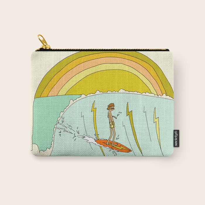 gerry lopez pipeline 70s daydreams // retro surf art by surfy birdy Carry All Pouch Gallery Image 1