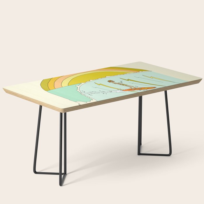 gerry lopez pipeline 70s daydreams // retro surf art by surfy birdy Coffee Table Gallery Image 1