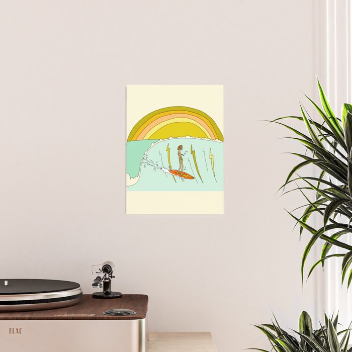 gerry lopez pipeline 70s daydreams // retro surf art by surfy birdy Poster Gallery Image 2