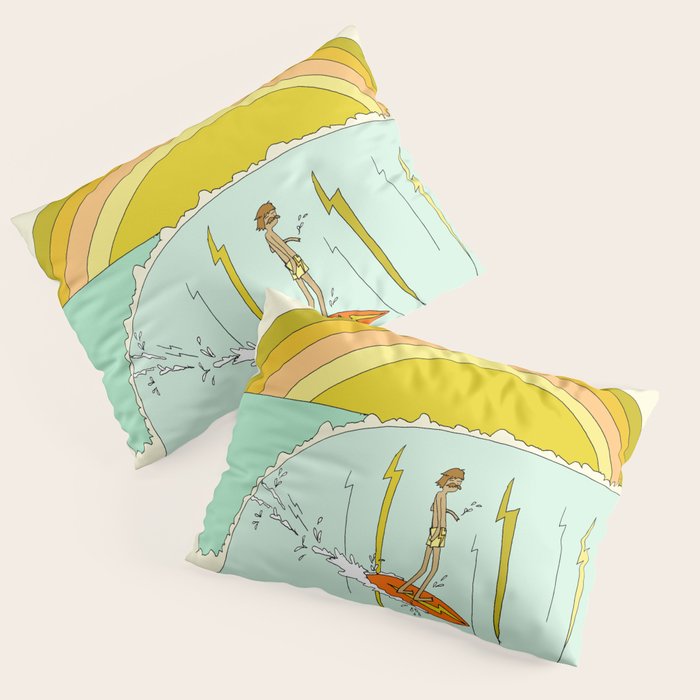 gerry lopez pipeline 70s daydreams // retro surf art by surfy birdy Pillow Sham Gallery Image 3