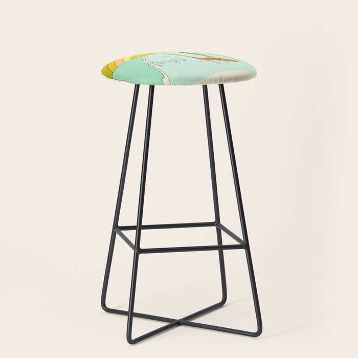 gerry lopez pipeline 70s daydreams // retro surf art by surfy birdy Stool Gallery Image 1