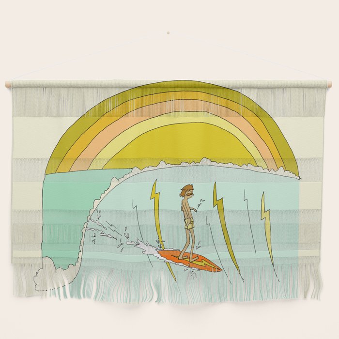 gerry lopez pipeline 70s daydreams // retro surf art by surfy birdy Wall Hanging Gallery Image 1