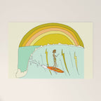 gerry lopez pipeline 70s daydreams // retro surf art by surfy birdy Welcome Mat Gallery Image 1