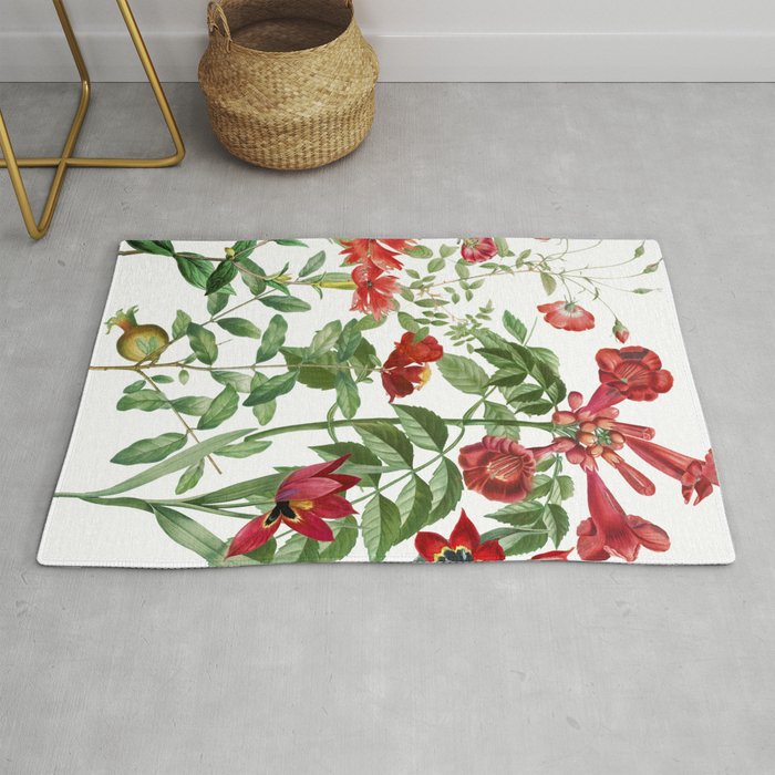 Rousing Red Botanical Rug Gallery Image 1