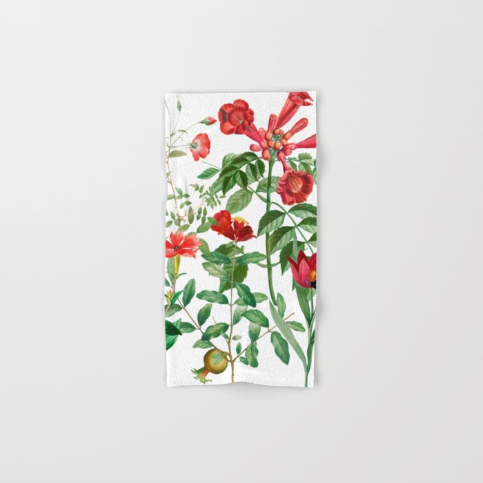 Rousing Red Botanical Bath Towel Gallery Image 1