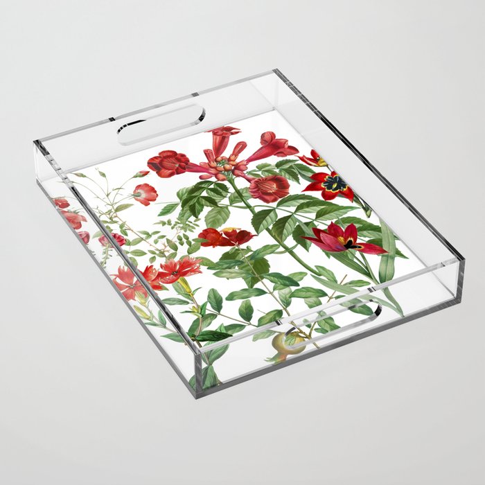 Rousing Red Botanical Acrylic Tray Gallery Image 1