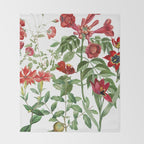 Rousing Red Botanical Throw Blanket Gallery Image 2