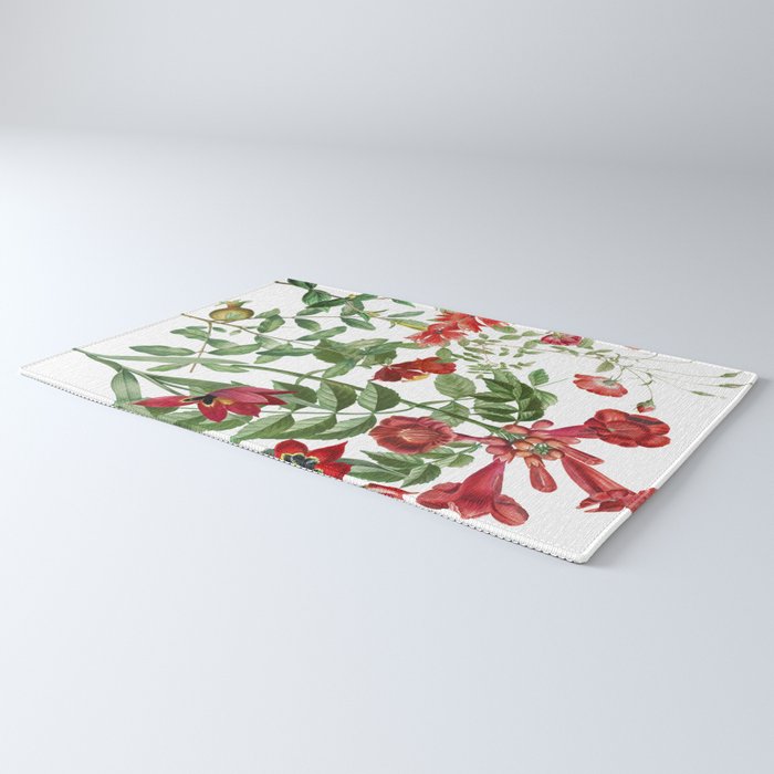 Rousing Red Botanical Rug Gallery Image 3