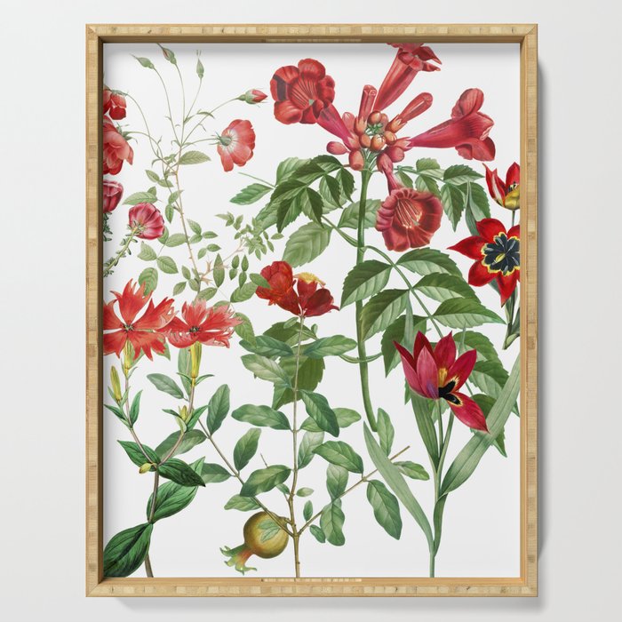 Rousing Red Botanical Serving Tray Gallery Image 1