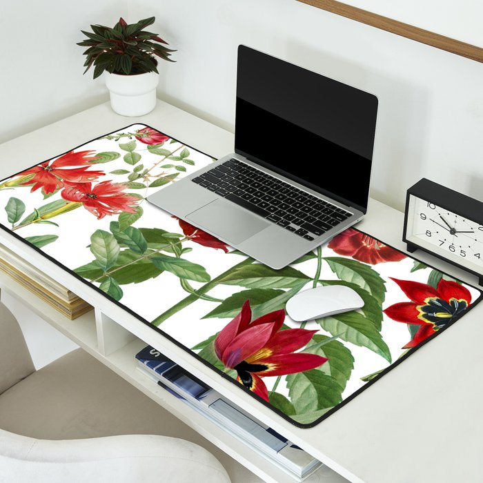 Rousing Red Botanical Desk Mat Gallery Image 2