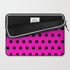 Hot Pink and Black Polka Dots Laptop Sleeve Gallery Image 2