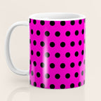 Hot Pink and Black Polka Dots Coffee Mug Gallery Image 3