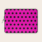 Hot Pink and Black Polka Dots Laptop Sleeve Gallery Image 1