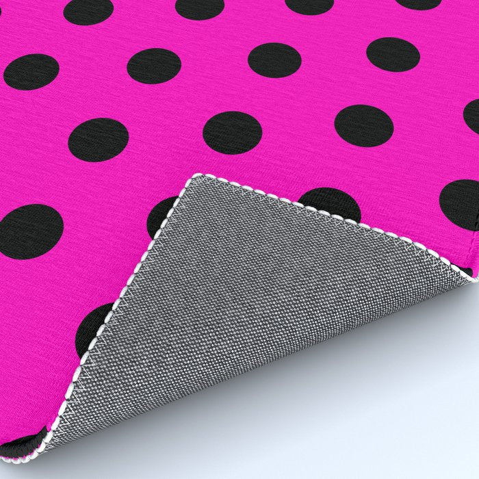 Hot Pink and Black Polka Dots Rug Gallery Image 4