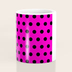 Hot Pink and Black Polka Dots Coffee Mug Gallery Image 4